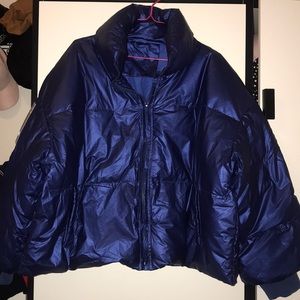 Women short ultra light down cocoon parka